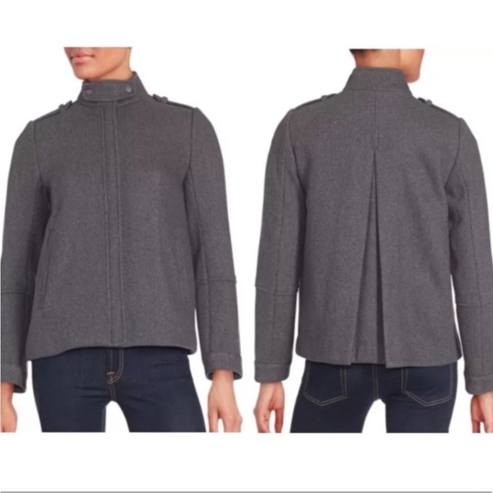 VINCE Wool Moto Military style Grey Jacket Coat‎